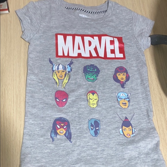 Marvel Other - Marvel Gray and Red Short Sleeve Tee with Superhero Graphics